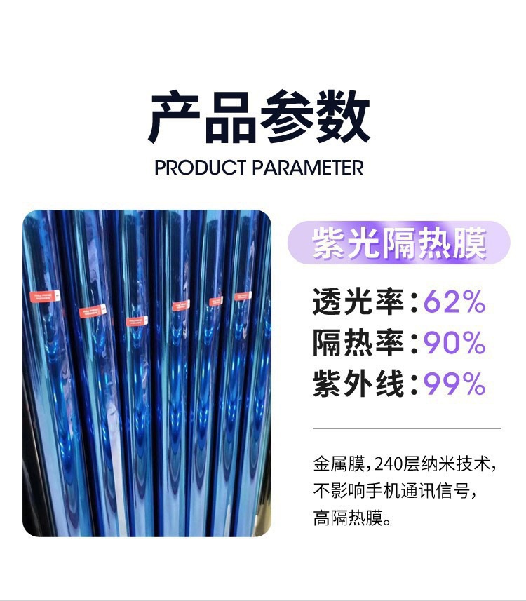 Manufacturer Imperial Purple Ghost Rose Colorful Front Window Film Car Window Sunscreen Film Heat Insulation Film Car Solar Film