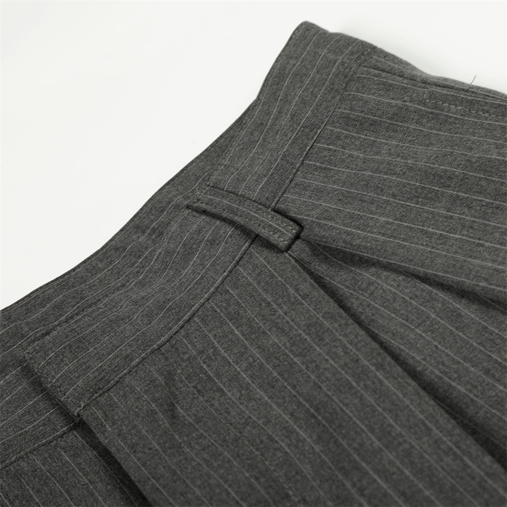 American Style Vertical Striped Casual Suit Men's Straight Versatile Design Pleated Wide-Leg Loose Long Pants_voghion.com