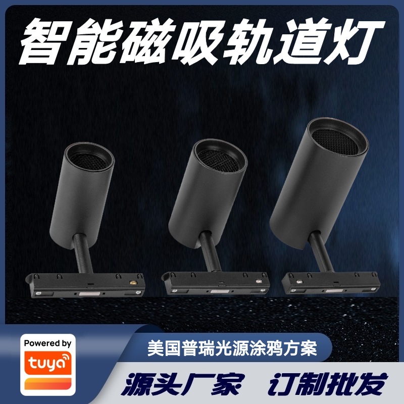 涂鸦方案普瑞光源无主灯磁吸灯折叠格栅灯泛光灯手机APP语音控制