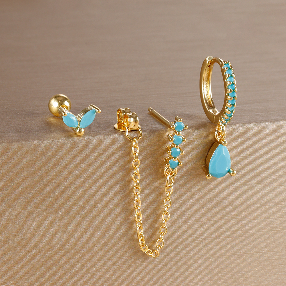 8g Weight Copper Ear Needle Material Drop Earrings, Ear Studs Classification 1 Set Quantity Holiday, Daily Occasion Copper Material Geometric Pattern All Seasons Season Women's Gender Polished Finish Elegant, Sweet, Classic Style Style 1 Set Elegant Sweet Classic Style Geometric Copper Drop Earrings Ear Studs 9