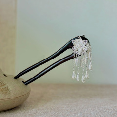 天然の黒檀の木のかんざしのu型のかんざしの民族の風のあゆみ