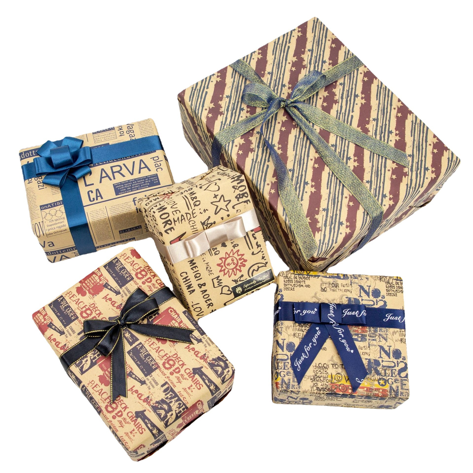 Papel de regalo para productos terminados, en rollo individual, para cajas de regalo de cumpleaños, papel de regalo infantil con dibujos animados para días festivos, papel decorativo