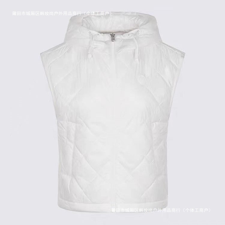 25 New Golf Clothing Women's Hooded Cotton Vest Fashionable Versatile Casual Sports Warm Vest Jacket