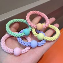 多巴胺彩色圆球编织发圈多股缠绕高弹力韩版可爱扎马尾多色女头绳