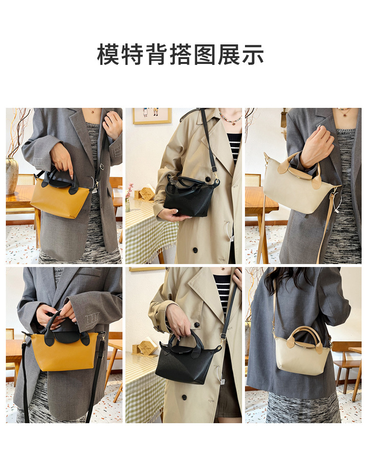 The new 2024 autumn/winter collection of handbags featuring a niche soft skin dumpling bag, color-blocking and patchwork single-shoulder bag, crossbody bag and commuter women's bag Item Picture