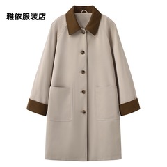 日系カーキ風衣春2025新型女装巴恩弛緩感が痩せています。