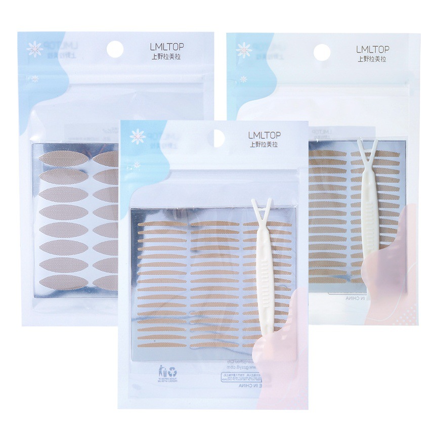LMLTOP Cinta Adhesiva Popular de Encaje para Párpados Dobles, 120 Pares, Malla Natural Tono Piel, Cinta de Belleza A461 Selección Premium