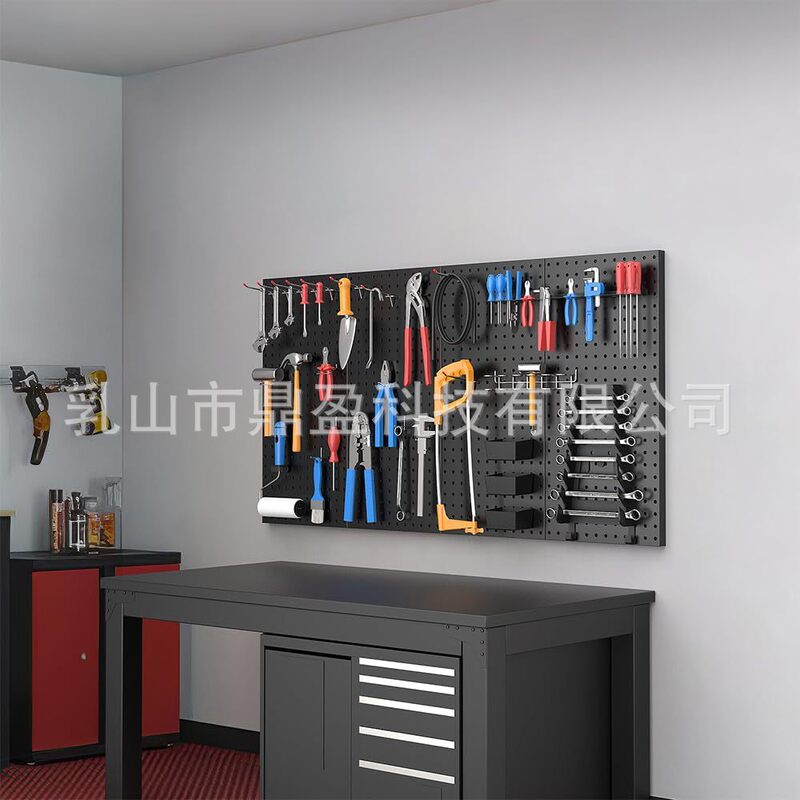 跨境专用金属钉板墙板车库工具收纳洞洞板仓库整理收纳钉板展示架|undefined