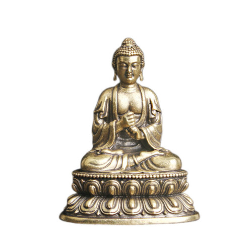 Retro aged brass Great Sun Tathagata Buddha statue desktop ornaments religious worship statues crafts old copper wholesale
