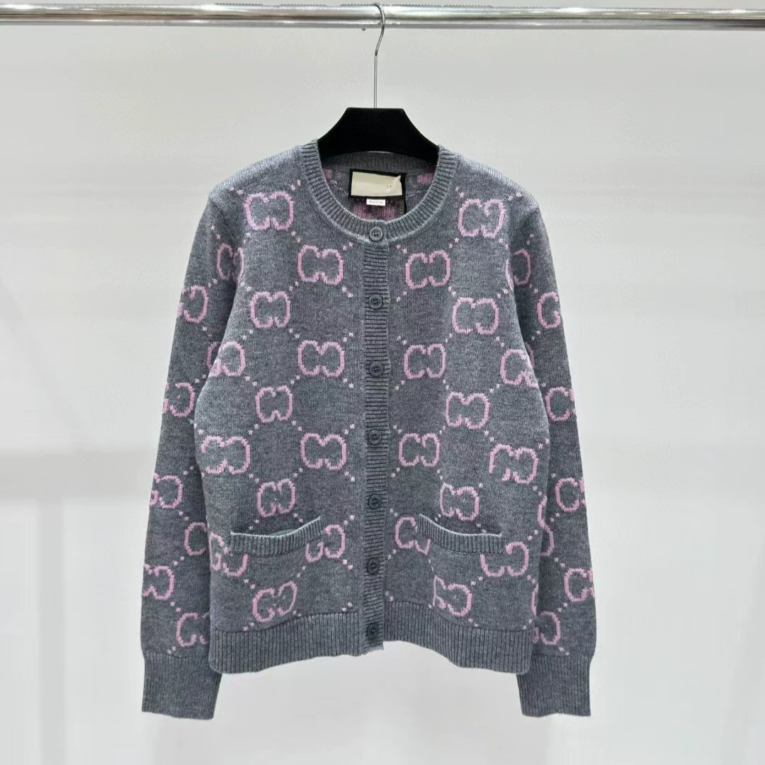 Классические буквы ретро контрастный цвет минус возраст свободный ленивый дикий вязаный кардиган 25 весна и осень новый длинный рукав куртка женский