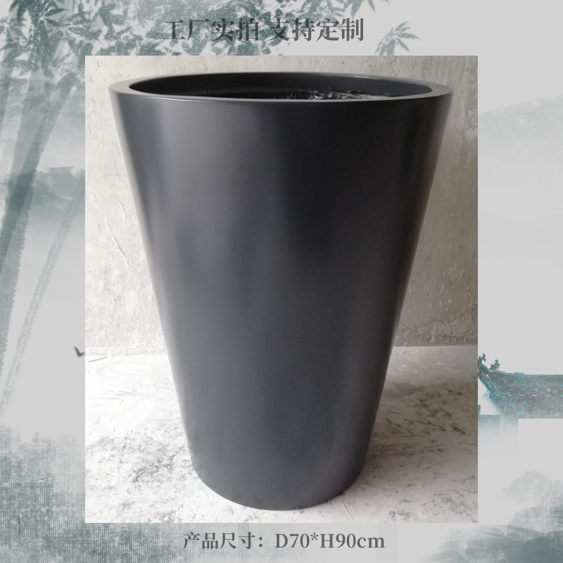 Fibra de vidrio al aire libre gran maceta hotel centro comercial club de ocio maceta de fibra de vidrio combinación maceta de flores