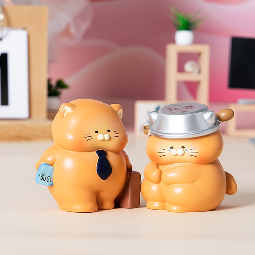 Meow Tuanzi Working Notes Blind Box Figure Ornament Cartoon Resin Craft Doll Trendy Anime Doll Gift Wholesale