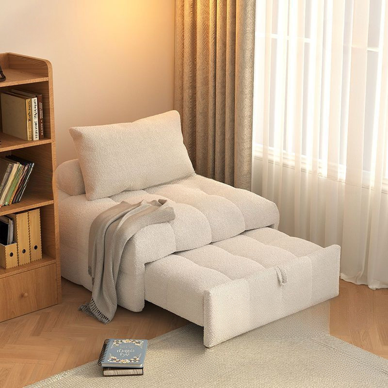New Lazy Sofa Single Person Internet Celebrity Cream Style Dual-Purpose Sofa Bed Foldable Small Apartment Living Room Home Furniture