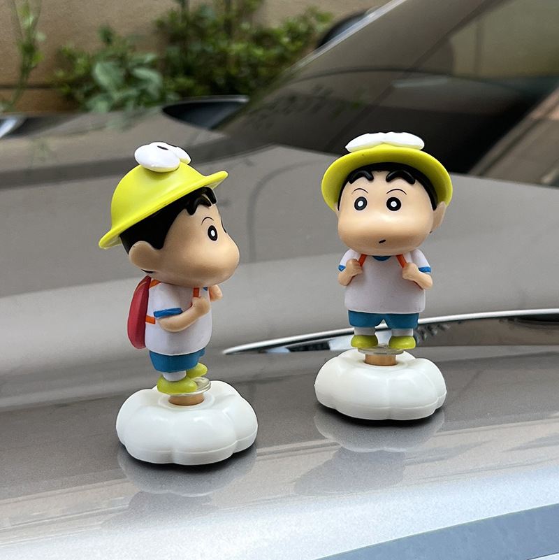 Cute Rotating Shin-Chan Car Ornament, Electric Vehicle Interior Decoration, Car Dashboard Figurine, Office Desk Decoration, Car Exterior Tail Decoration