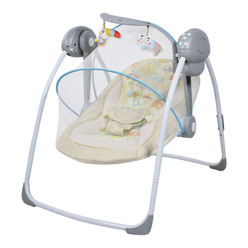 Silla mecedora para bebés – con mosquitero, artefacto calmante, venta directa de fábrica 2025