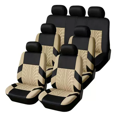 Universal Car Seat Cover and | Seat cushion, seat cover - beige-13-piece-set-seven-seats