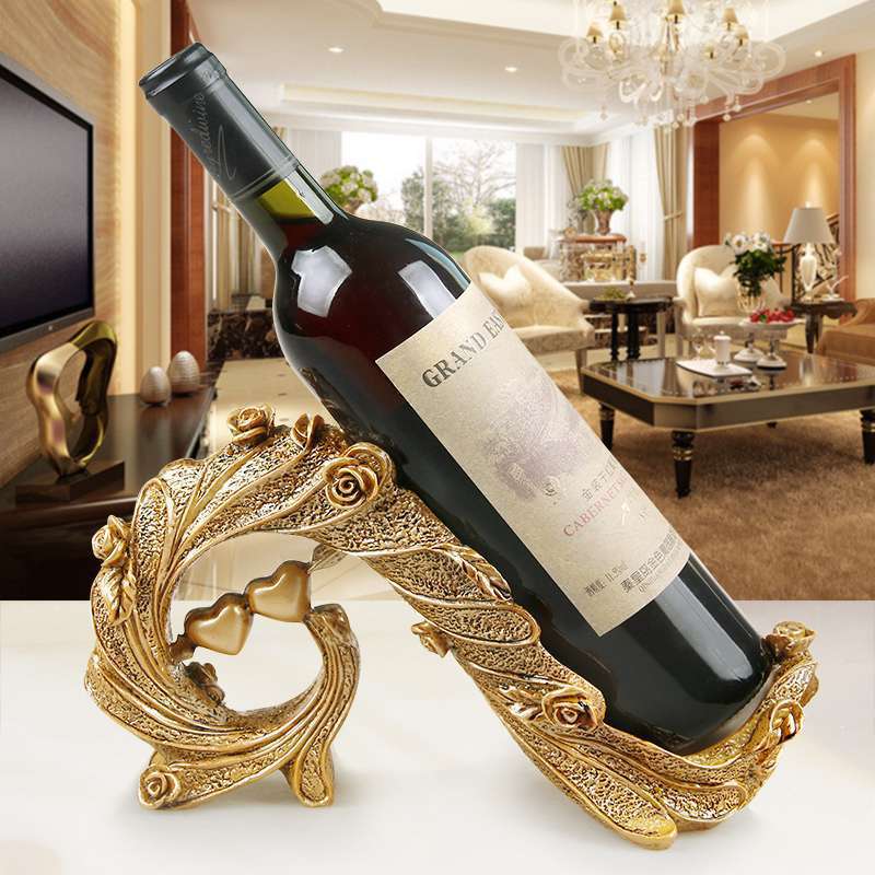 European Creative Wine Rack Ornaments Modern High-End Accessible Luxury Wine Cabinet Decorations Scandinavian Style Living Room Home Wine Bottle Rack