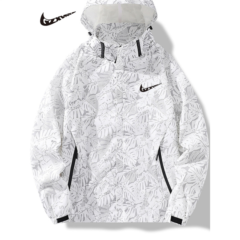 Demi-season windproof autumn jacket with hood