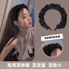 雰囲気の黒いしわの広い髪のカチューシャ