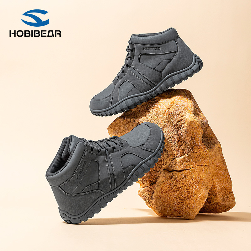 Hobibear Wide-Toe Shoes, Sneakers, Casual Shoes, Mid-Top Short Boots, Fashionable Pu Leather Boots, Comfortable Walking Shoes