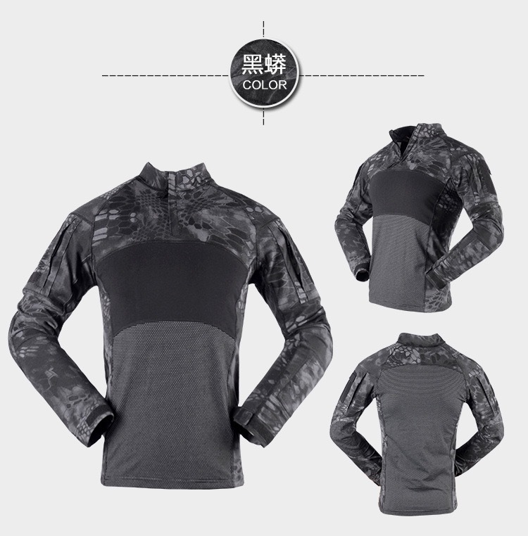 Tactical camouflage kids' uniform top, military enthusiast outdoor sports frog training uniform, real-person CS long-sleeved men's G3 tight detail image 9