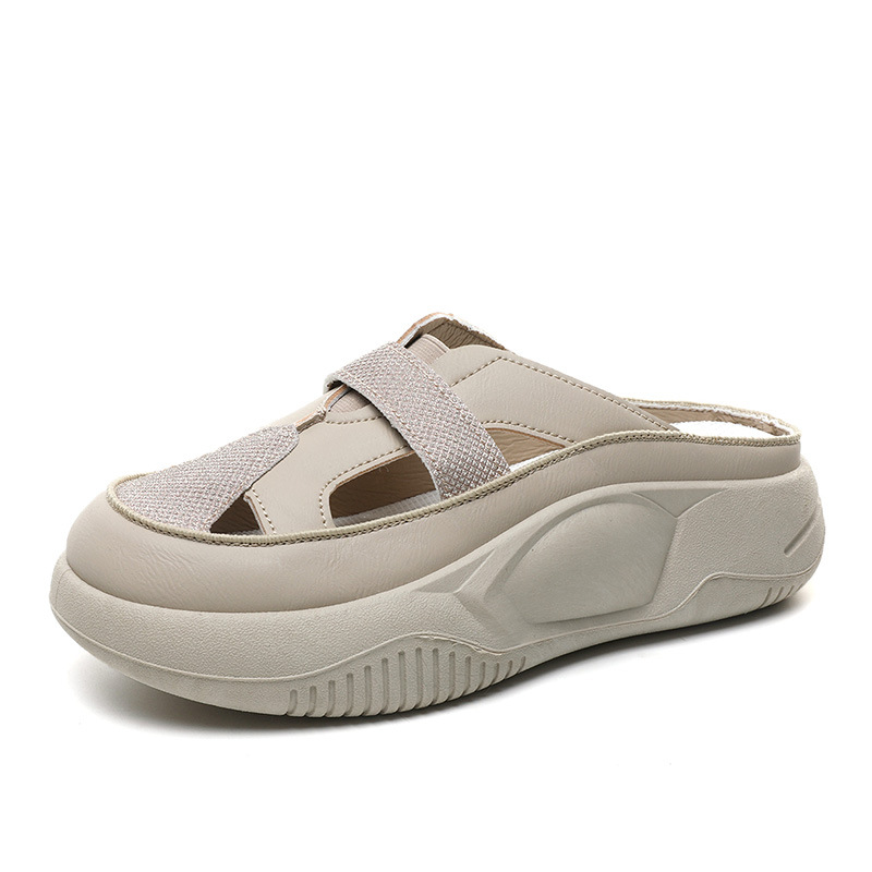 Sandales d'été tendance pour femmes K8629, mi-mollet ajourées, respirantes, à semelle épaisse et rehaussante, polyvalentes et simples._voghion.com