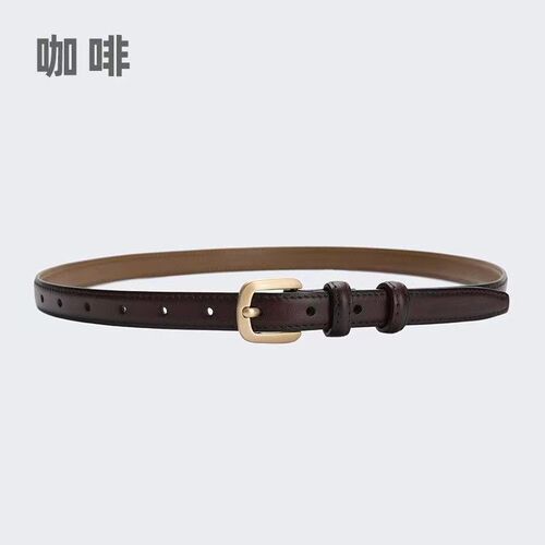 Internet-famous popular simple pin buckle thin waist belt women's versatile high-end coat dress decorative leather belt drop shipping