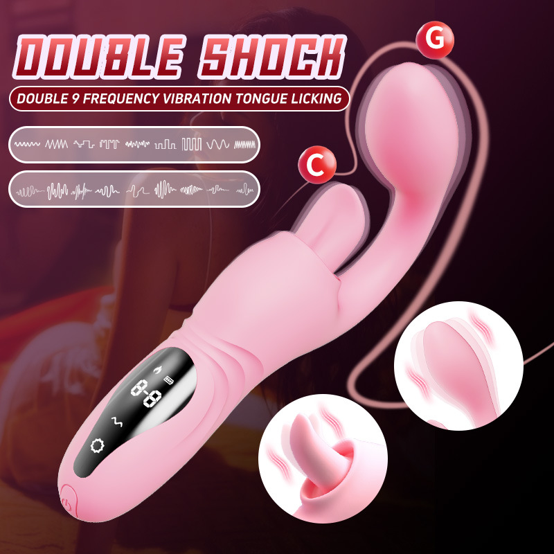 Stimulierender Klitoris-G-Punkt-Doppelvibrator, Masturbationstool für Frauen, LCD-Touch-Sexspielzeug_voghion.com