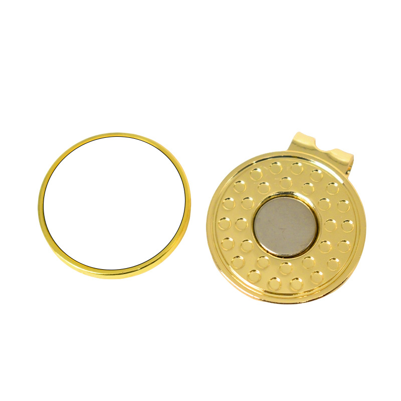Clip para sombrero de golf transfronterizo Clip de metal Impresión de bricolaje Imagen magnética plateada Clip para sombrero magnético pequeño regalo