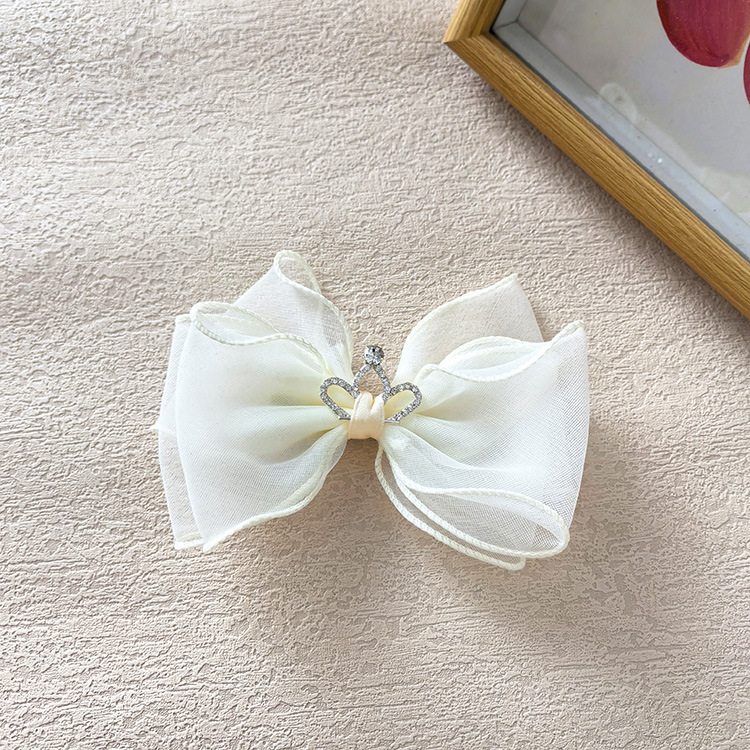 Girl'S Casual Sweet Crown Bow Knot Cloth Lace Hair Clip display picture 12