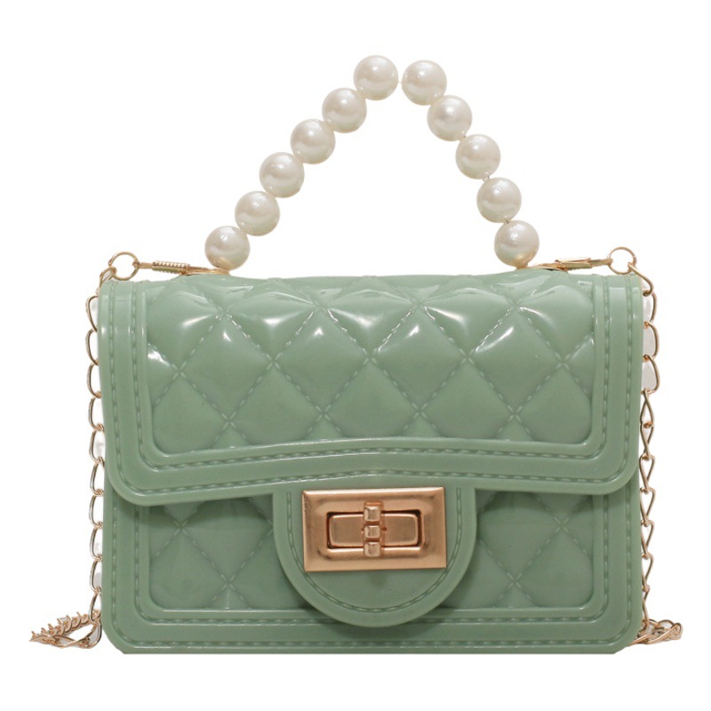 Small Jelly Bag Children's Single-Shoulder Silicone Bag Women's Bag 2026 Chain Bag Pearl Handbag Quilted Bag