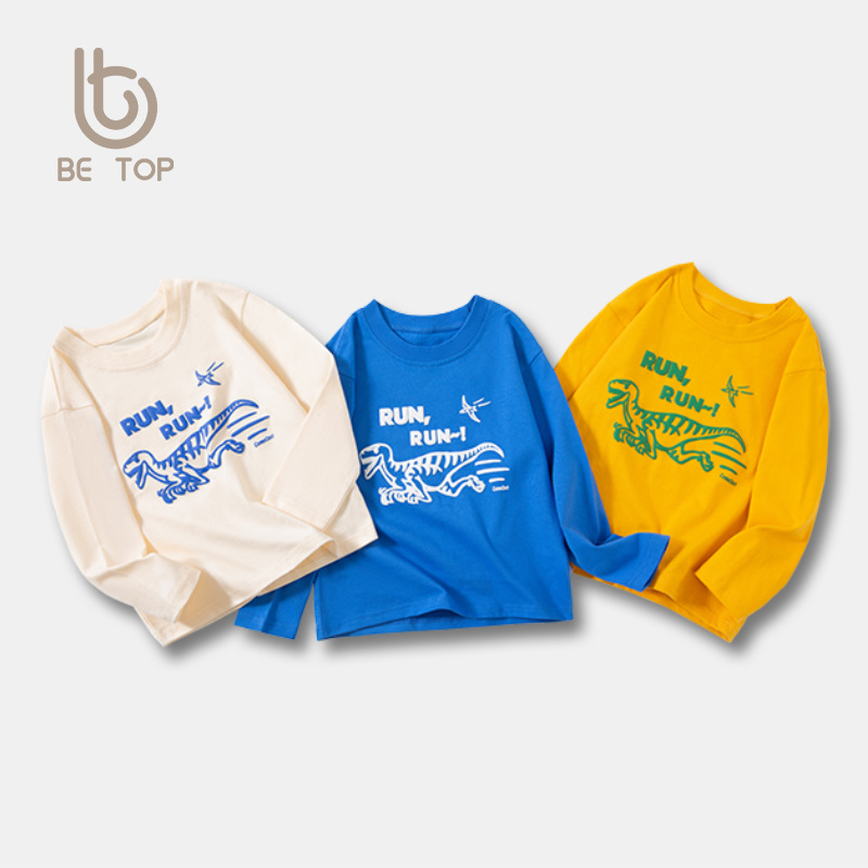 Ropa infantil de otoño nueva camiseta de mangas largas para niños ropa de bebé de cuello redondo chaqueta transfronteriza un cabello