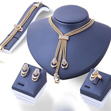 Zirconia Gem Stone Party Weeding Jewellery Jewelry Set跨境