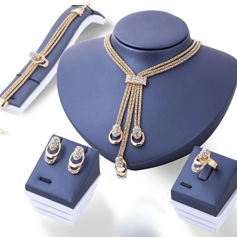 Zirconia Gem Stone Party Weeding Jewellery Jewelry Set跨境