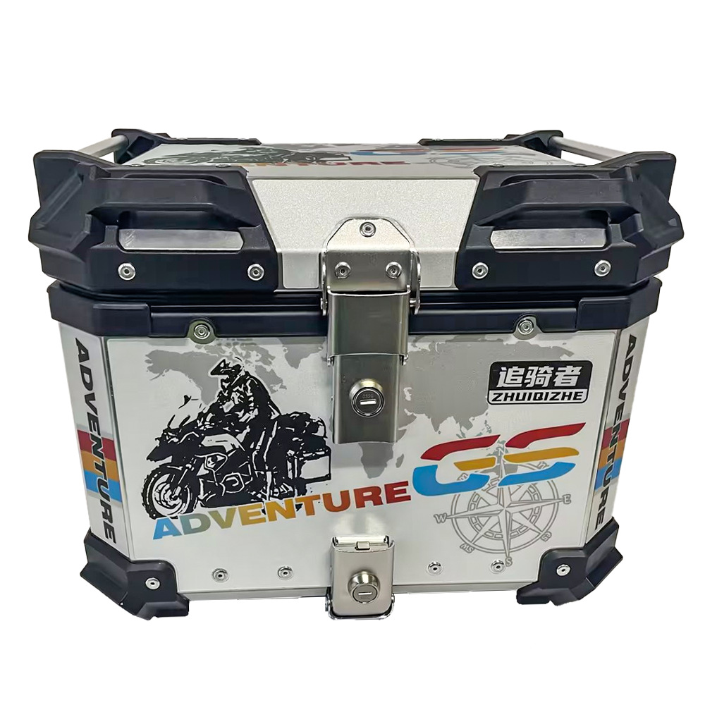 Motocicleta tronco brújula pegatinas 36L/55L de liberación rápida base de aleación de aluminio tronco caja de herramientas de almacenamiento tronco