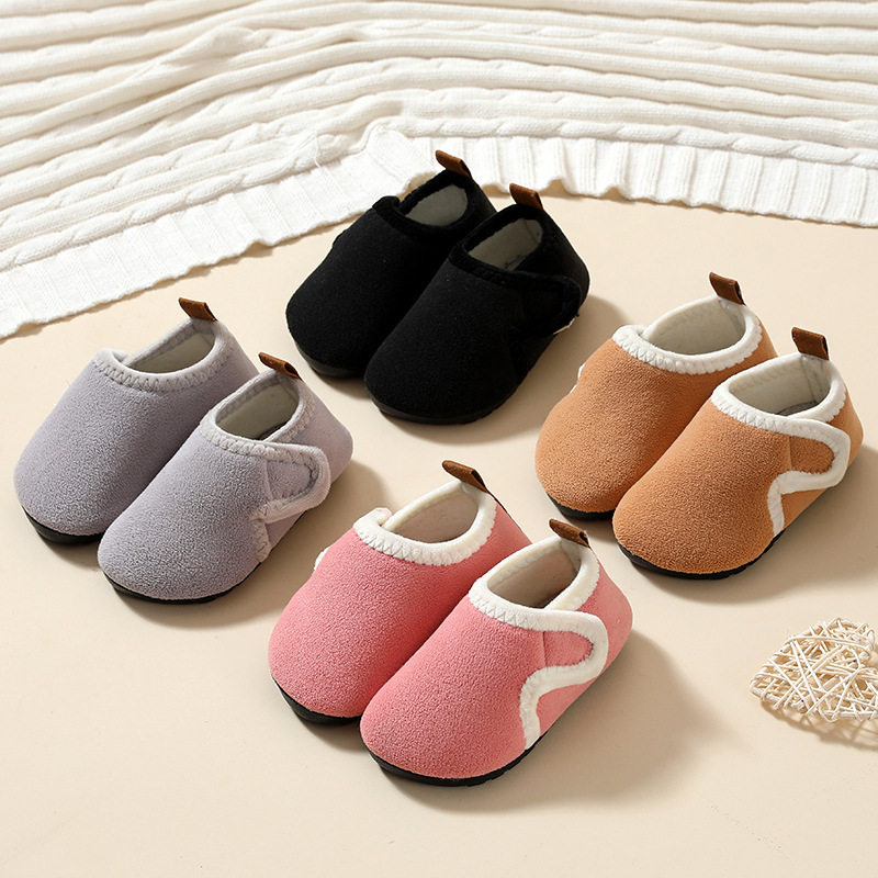 Autumn and Winter Velvet Men's and Women's Adult Socks Indoor Shoes Soft Bottom Floor Bags and Baby Kidsren's Shoes Home Cotton Slippers