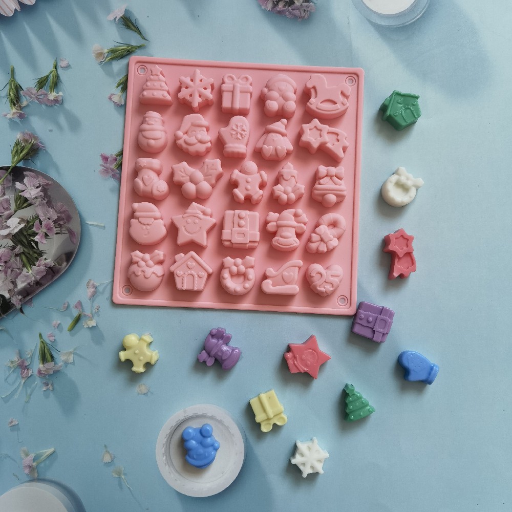 25 chocolate de Navidad 284 molde de silicona pudín molde de postre pastel decoración cocina utensilios de horneado