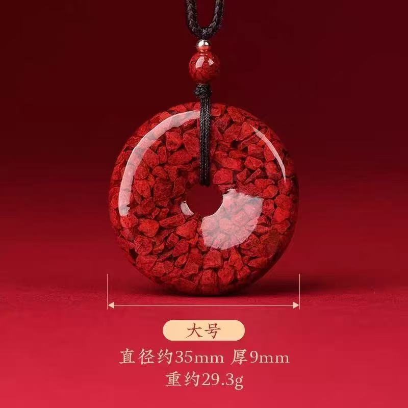 原矿朱砂晶体砂无事牌枫叶福字貔貅葫芦观音平安扣吊坠批发|undefined