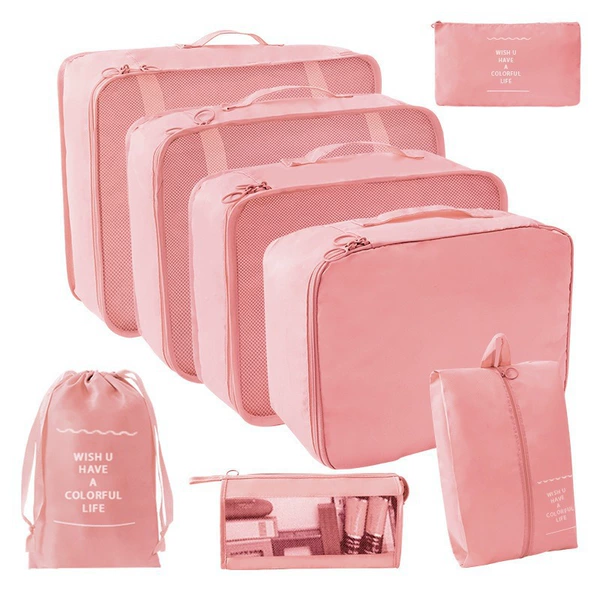 Fuchsia cosmetic bag, set