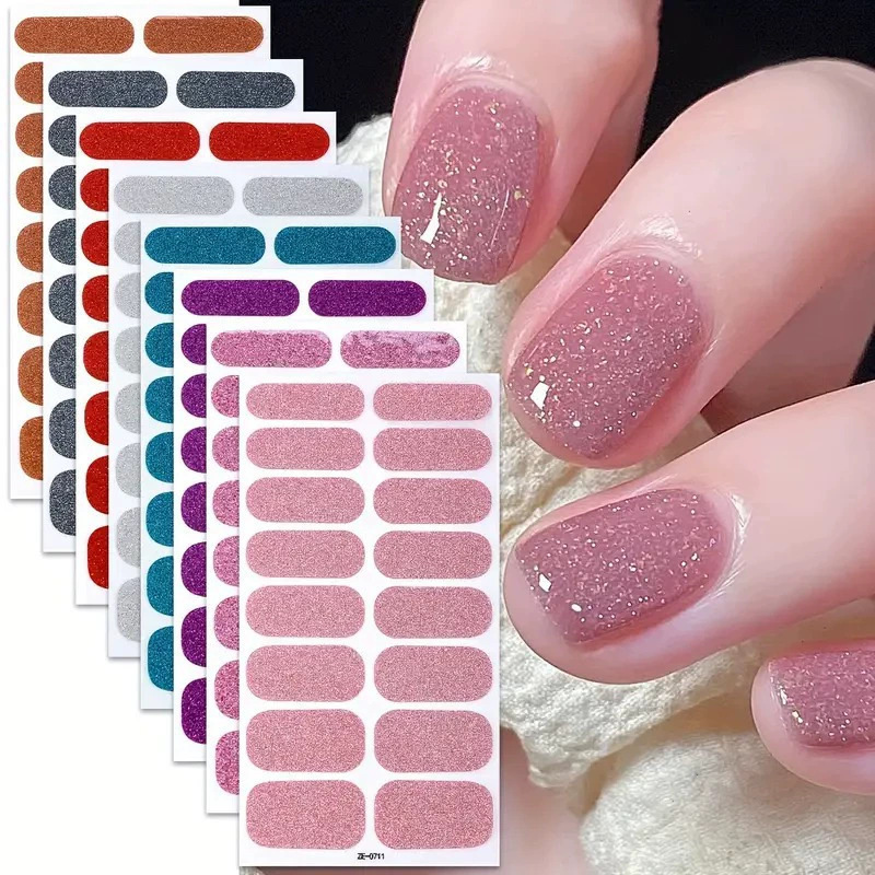 2025 New Nail Art Free Baking Gel Nail Stickers Internet Famous Ins Style Nail Stickers Wearing Nail Stickers Waterproof Frosted Stickers