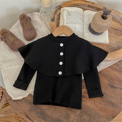 檸里女童裝毛衣寶寶洋氣兒童個性潮小香風網紅斗篷針織衫批發代發