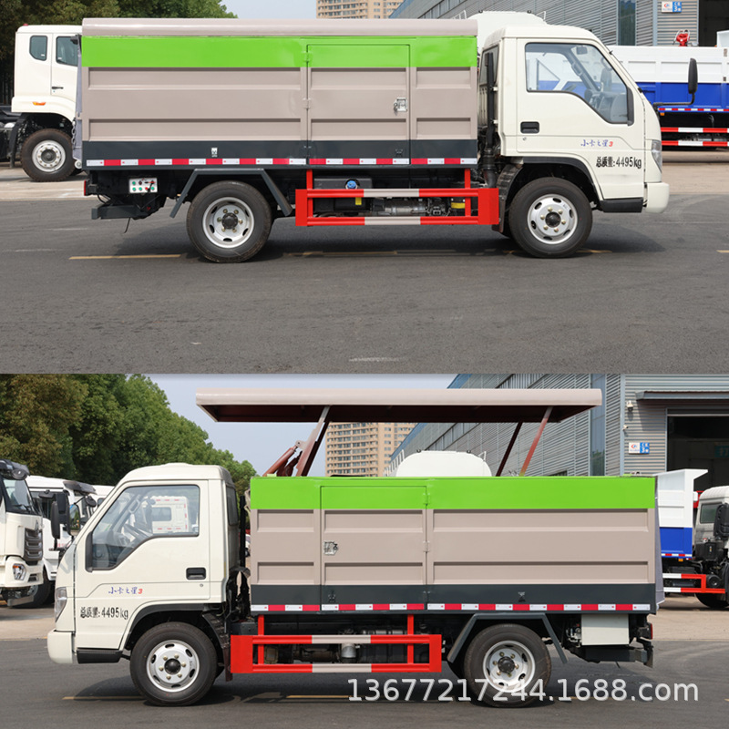 10-Barrel Electric Hydraulic Tailboard Trash Truck, New Energy Kitchen Waste Truck, Door-To-Door Delivery