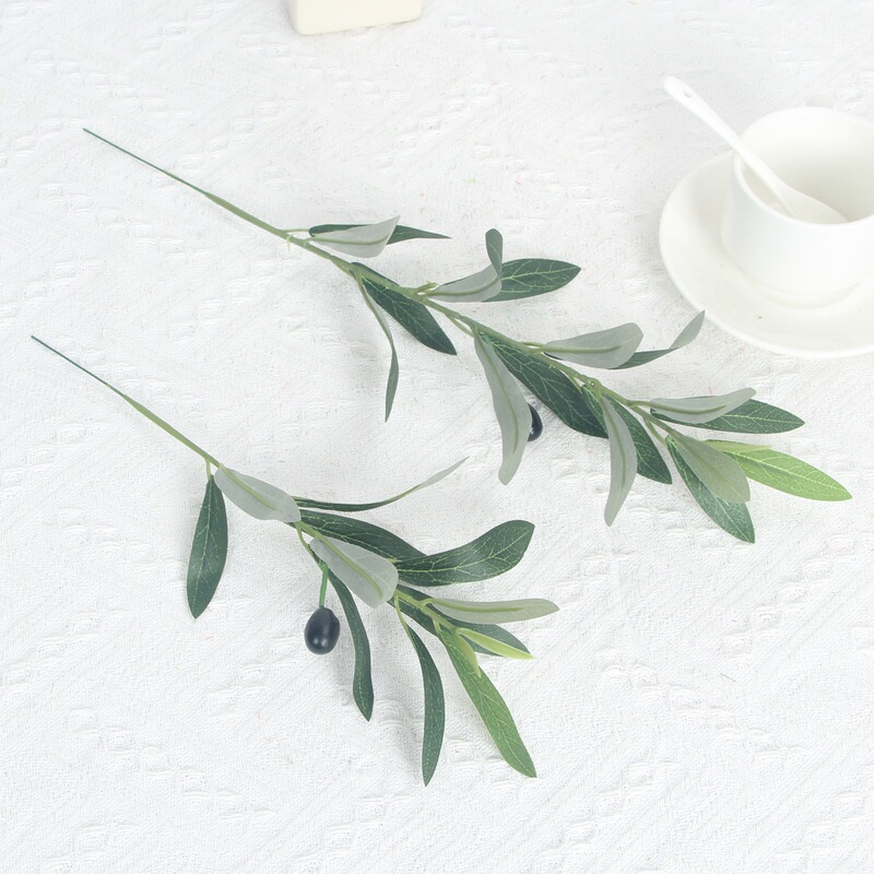 Simulated Single Olive Branch with Fruit Cross-Border Direct Supply Fake Branch Wedding Home Photography Props Flower Arrangement Decoration