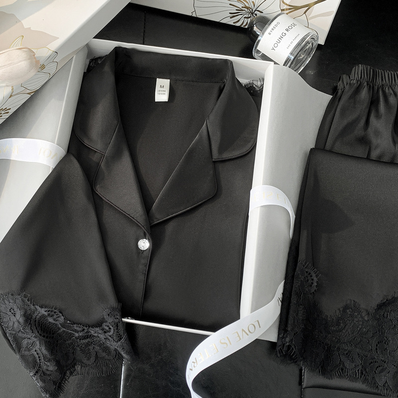 Women's Ice Silk Long-Sleeve Pajama Set 2026 New Spring and Autumn Gift Box Holiday Gift for Best Friend, Wife, Girlfriend, Mom Women's Ice Silk Long-Sleeve Pajama Set 2026 New Spring and Autumn Gift Box Holiday Gift for Best Friend, Wife, Girlfriend, Mom