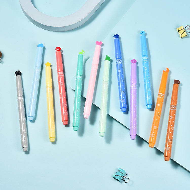 Naranja naranja Corea del Sur creativo jalea de una sola cabeza sello pluma estudiante suministros graffiti exótico fluorescente rotulador