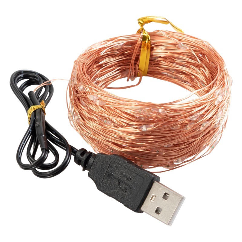 USB de color luces LED de la secuencia de vacaciones luces de colores de Navidad decoración de la boda Amazon Estrella luces de cadena USB luces de alambre de cobre