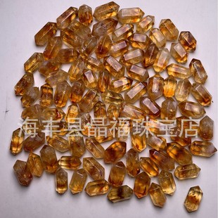 Natural yellow tower crystal double pointed accessories bracelet DIY accessories Joker bracelet with beads loose beads wholesale