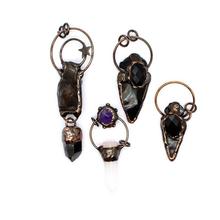 厂家直销跨境外贸饰品 个性张扬天然石茶晶原石吊坠项链