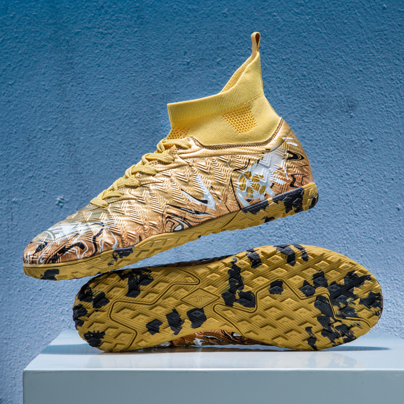 Zapatos de fútbol de clavos transfronterizos de alto impacto para niños y niñas, zapatos de entrenamiento antideslizantes transpirables para adultos, zapatos deportivos de competición de clavos largos