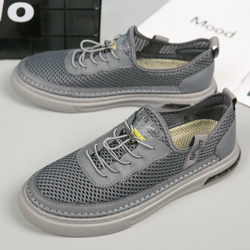 088 мужская обувь, обувь на сетчатой доске, весна-лето, низкие Полые Дышащие сетчатые туфли на воздушной подушке, повседневная обувь, универсальные кроссовки, прилив